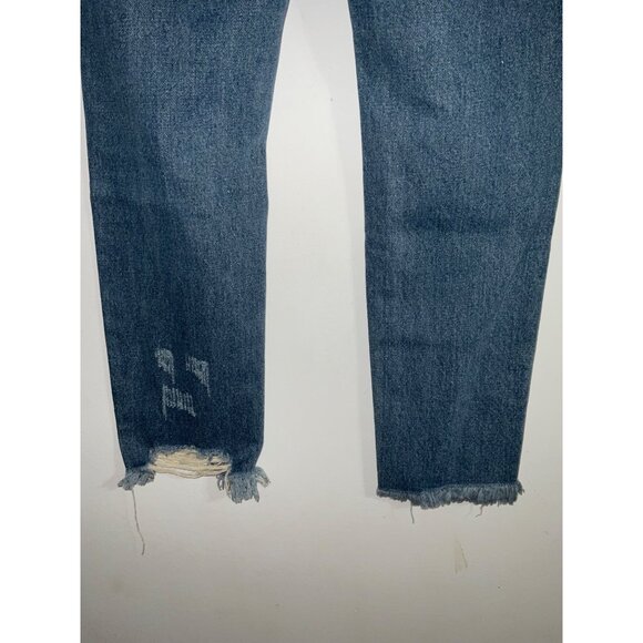 KANCAN New Distressed Raw Hem High Rise Mom Jeans size 5/26 - Picture 5 of 14